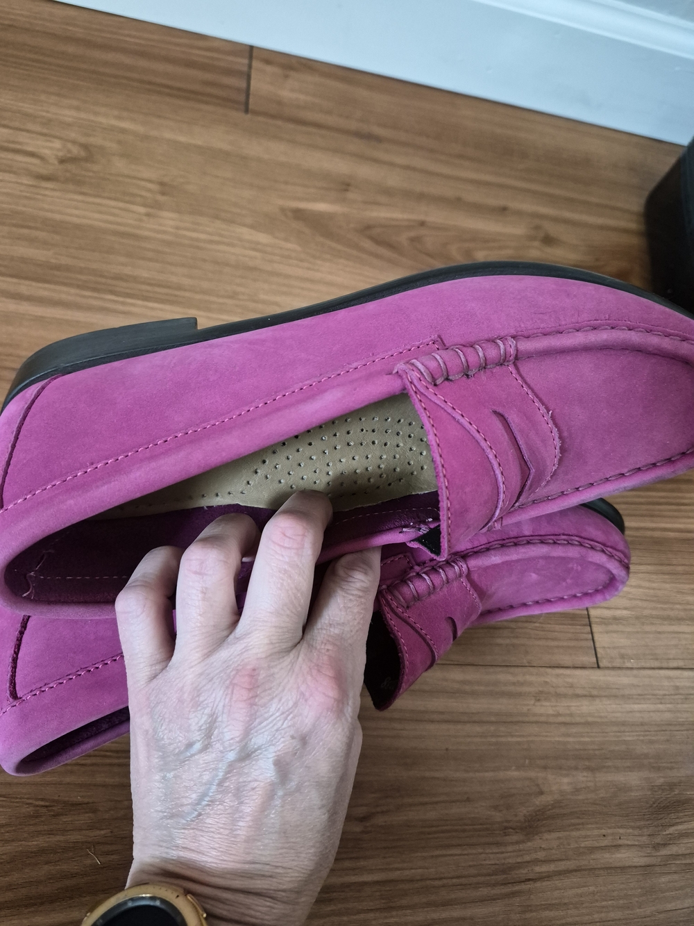 G.H. Bass & Co. Weejuns Pink Suede Penny Loafers Size 8M - Picture 7 of 9
